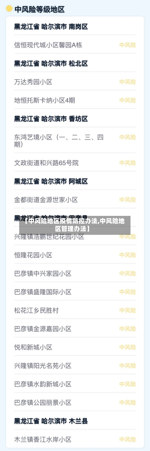 【中风险地区疫情防控办法,中风险地区管理办法】