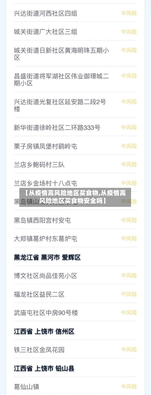 【从疫情高风险地区买食物,从疫情高风险地区买食物安全吗】