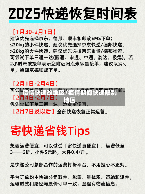 疫情快递改地区/疫情期间快递限制地区-第2张图片