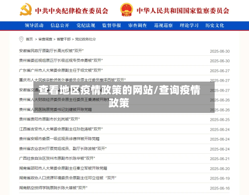 查看地区疫情政策的网站/查询疫情政策
