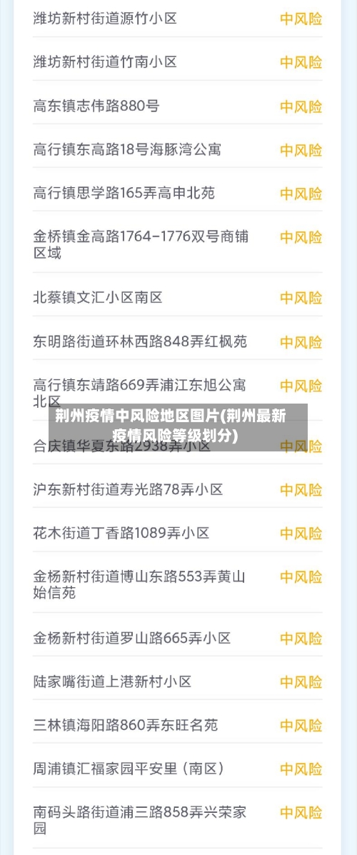 荆州疫情中风险地区图片(荆州最新疫情风险等级划分)