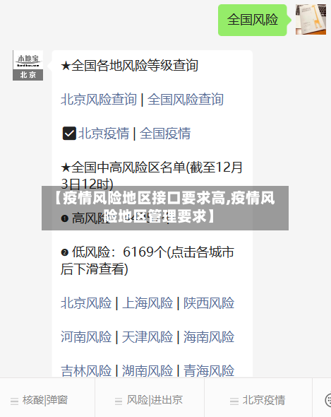 【疫情风险地区接口要求高,疫情风险地区管理要求】-第2张图片