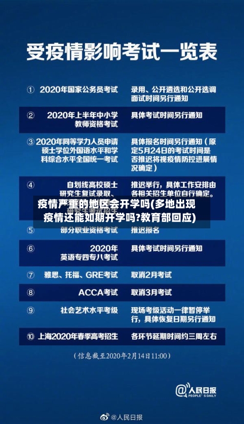 疫情严重的地区会开学吗(多地出现疫情还能如期开学吗?教育部回应)