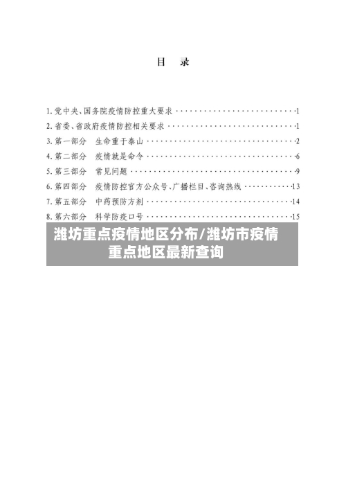 潍坊重点疫情地区分布/潍坊市疫情重点地区最新查询