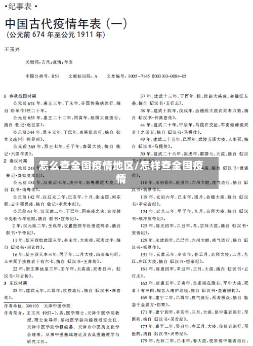 怎么查全国疫情地区/怎样查全国疫情