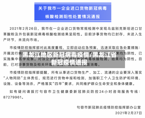 黑龙江地区新冠病毒疫情/黑龙江省新冠疫情通报
