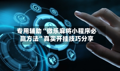 专用辅助“微乐麻将小程序必赢方法”真实开挂技巧分享-第3张图片