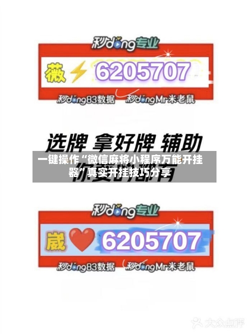 一键操作“微信麻将小程序万能开挂器	”真实开挂技巧分享-第2张图片