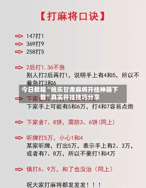 今日教程“桃乐甘肃麻将开挂神器下载”真实开挂技巧分享-第2张图片