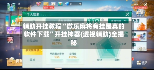 辅助开挂教程“微乐麻将有挂是真的软件下载”开挂神器{透视辅助}全揭秘-第2张图片