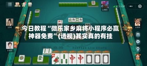 今日教程“微乐家乡麻将小程序必赢神器免费”(透视)其实真的有挂-第3张图片