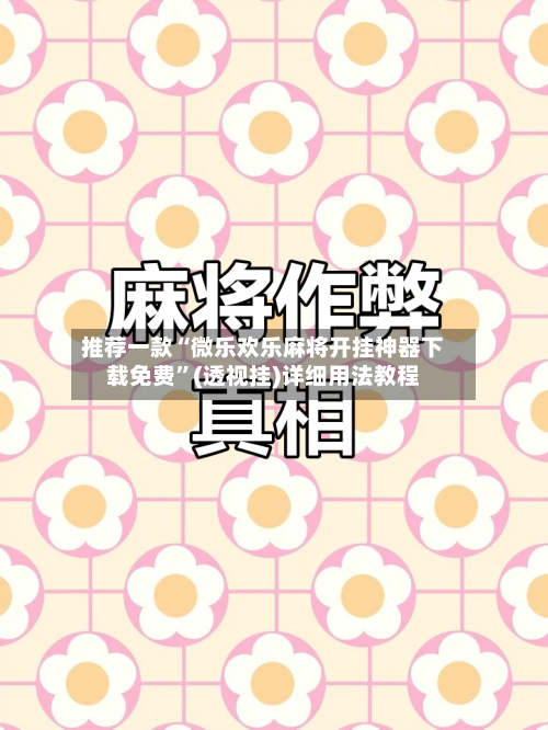 推荐一款“微乐欢乐麻将开挂神器下载免费”(透视挂)详细用法教程-第2张图片