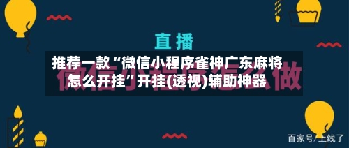 推荐一款“微信小程序雀神广东麻将怎么开挂”开挂(透视)辅助神器-第2张图片