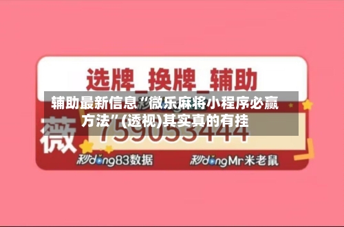 辅助最新信息“微乐麻将小程序必赢方法”(透视)其实真的有挂-第2张图片
