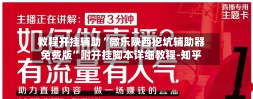 教程开挂辅助“微乐陕西挖坑辅助器免费版”附开挂脚本详细教程-知乎-第2张图片
