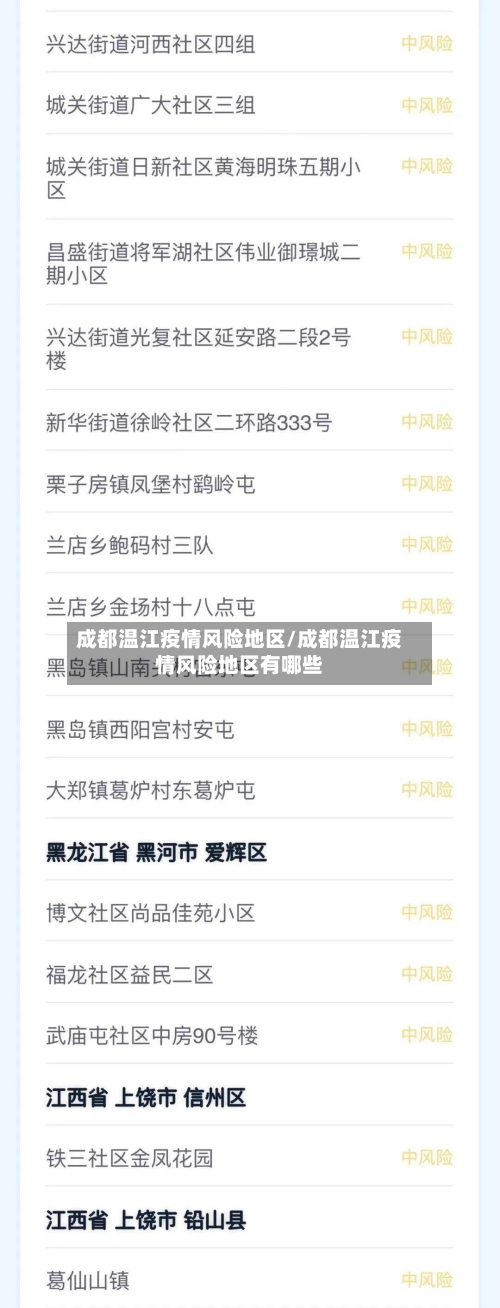 成都温江疫情风险地区/成都温江疫情风险地区有哪些-第2张图片
