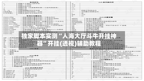 独家脚本实测“人海大厅斗牛开挂神器	”开挂(透视)辅助教程-第2张图片