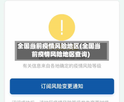 全国当前疫情风险地区(全国当前疫情风险地区查询)
