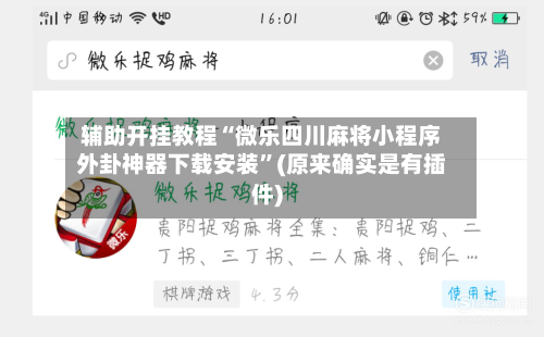 辅助开挂教程“微乐四川麻将小程序外卦神器下载安装”(原来确实是有插件)-第3张图片