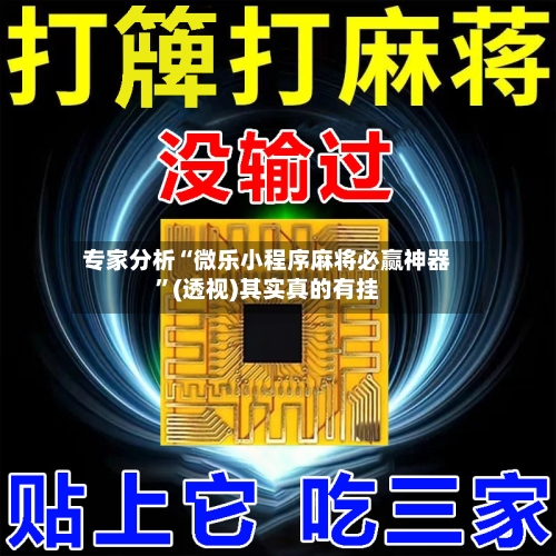 专家分析“微乐小程序麻将必赢神器”(透视)其实真的有挂-第2张图片