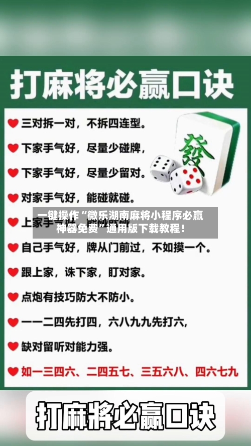 一键操作“微乐湖南麻将小程序必赢神器免费	”通用版下载教程！-第2张图片