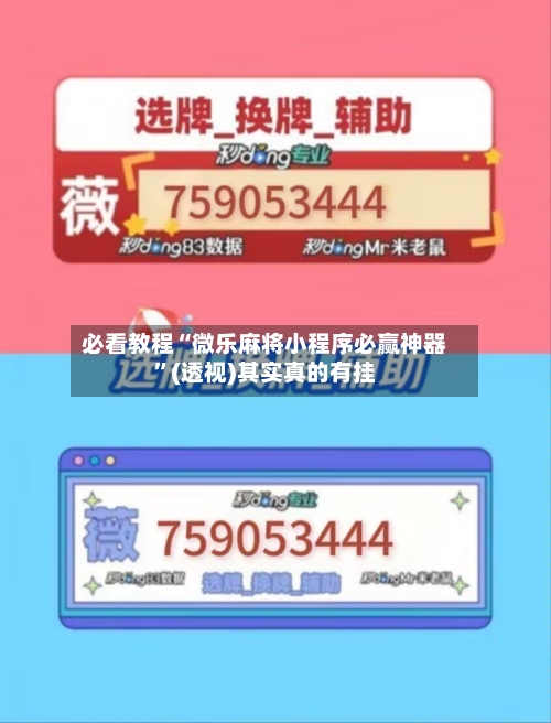 必看教程“微乐麻将小程序必赢神器”(透视)其实真的有挂-第2张图片