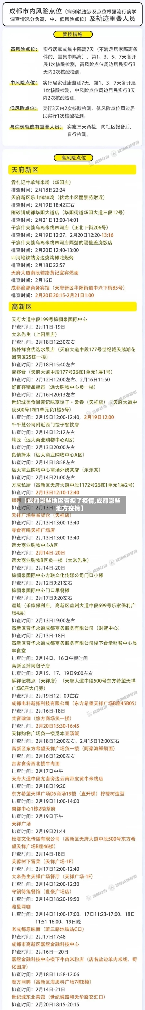 【成都哪些地区管控了疫情,成都哪些地方疫情】