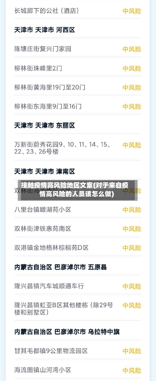 接触疫情高风险地区文案(对于来自疫情高风险的人员该怎么做)-第2张图片
