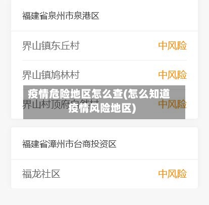 疫情危险地区怎么查(怎么知道疫情风险地区)-第2张图片