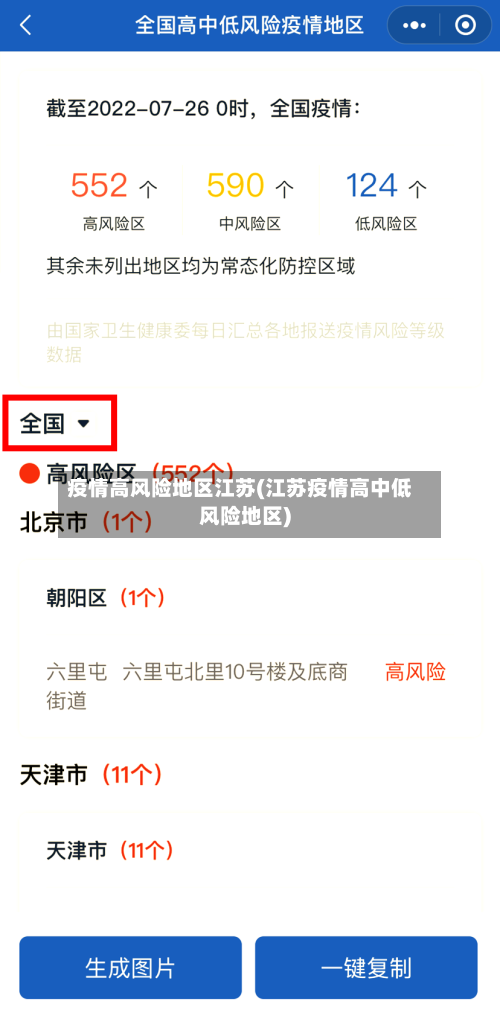 疫情高风险地区江苏(江苏疫情高中低风险地区)