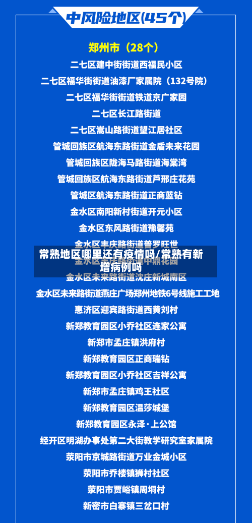 常熟地区哪里还有疫情吗/常熟有新增病例吗